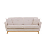 CONCEPT USINE Canapé scandinave 3 places velours côtelé beige HOGA