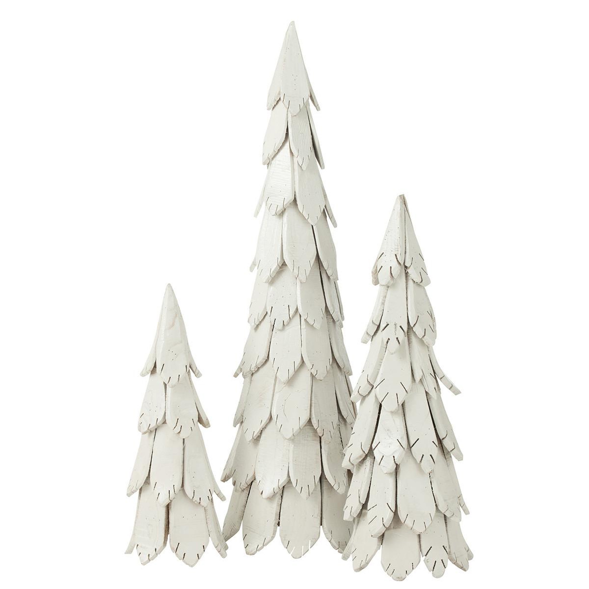 Voir la diapositive 2 : J-LINE Sapin de noël en bois  pieces  120cm blanc