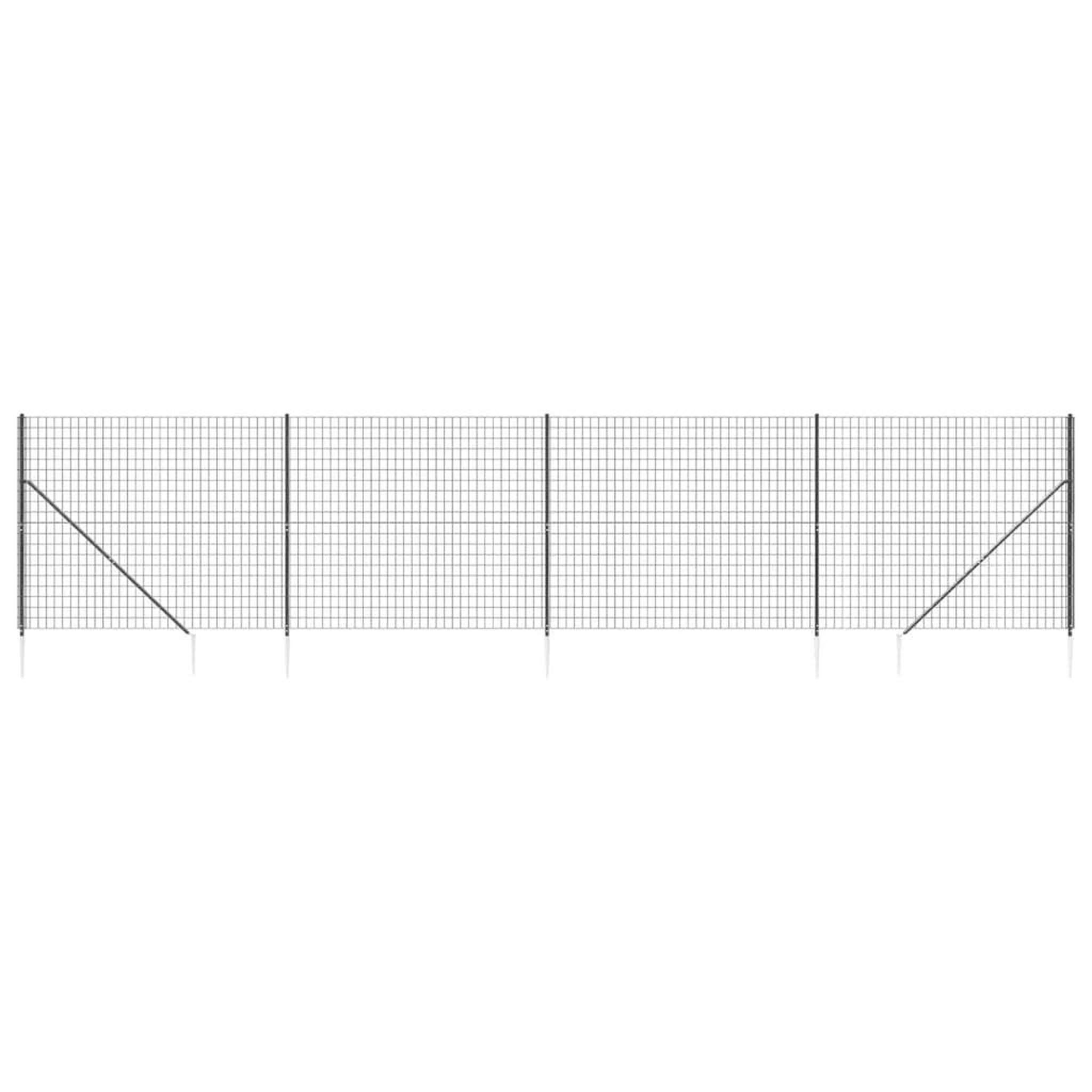 Voir la diapositive 2 : VIDAXL Cloture en treillis metallique et ancrage anthracite 1,4x10 m