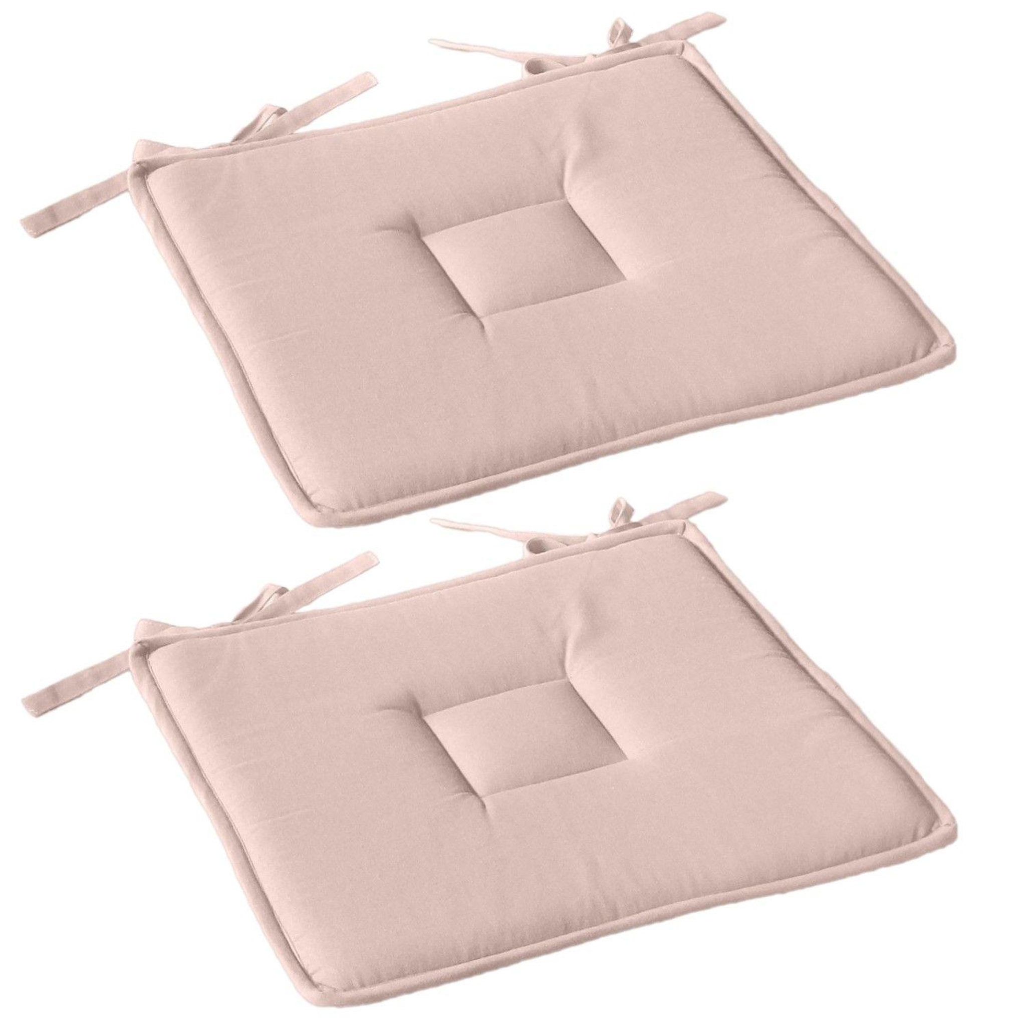 Voir la diapositive 1 : TOILINUX Lot de 2 galettes de chaise en coton panama
