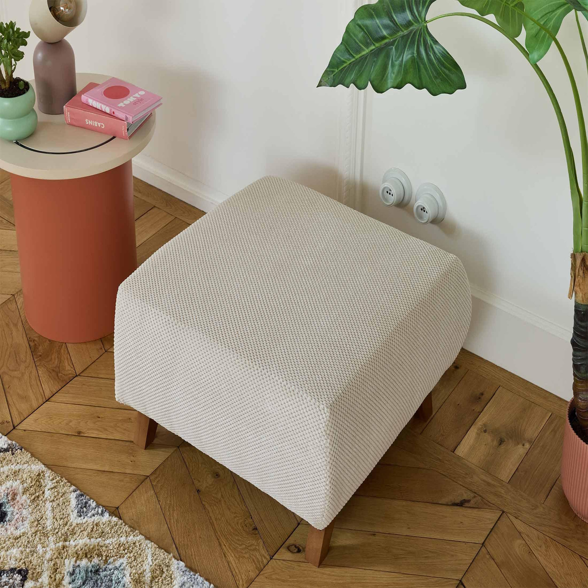 Voir la diapositive 4 : BEST MOBILIER Cristal - pouf modulable - 65 cm - en velours texturé