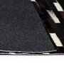 VIDAXL Tapis Cuir veritable Patchwork 160 x 230 cm Rayures Noir/Blanc