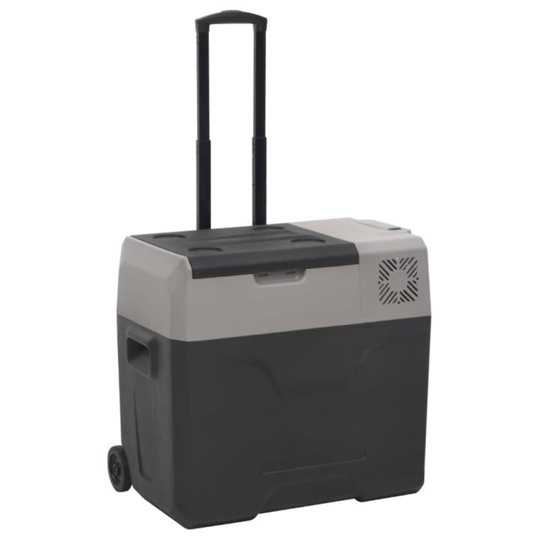 Voir la diapositive 4 : VIDAXL Glacière avec roue et adaptateur noir et gris 50L polypropylène