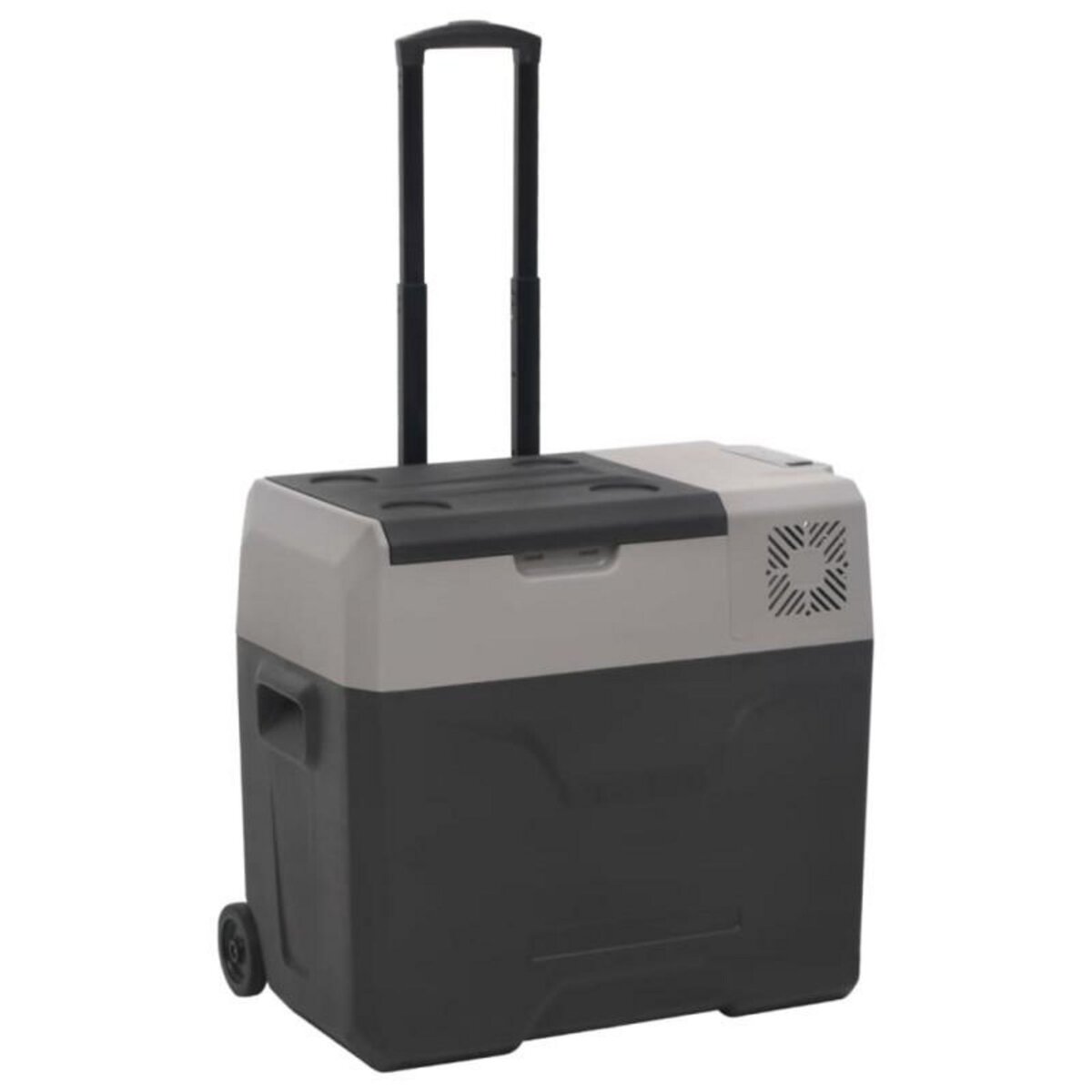 VIDAXL Glacière avec roue et adaptateur noir et gris 50L polypropylène