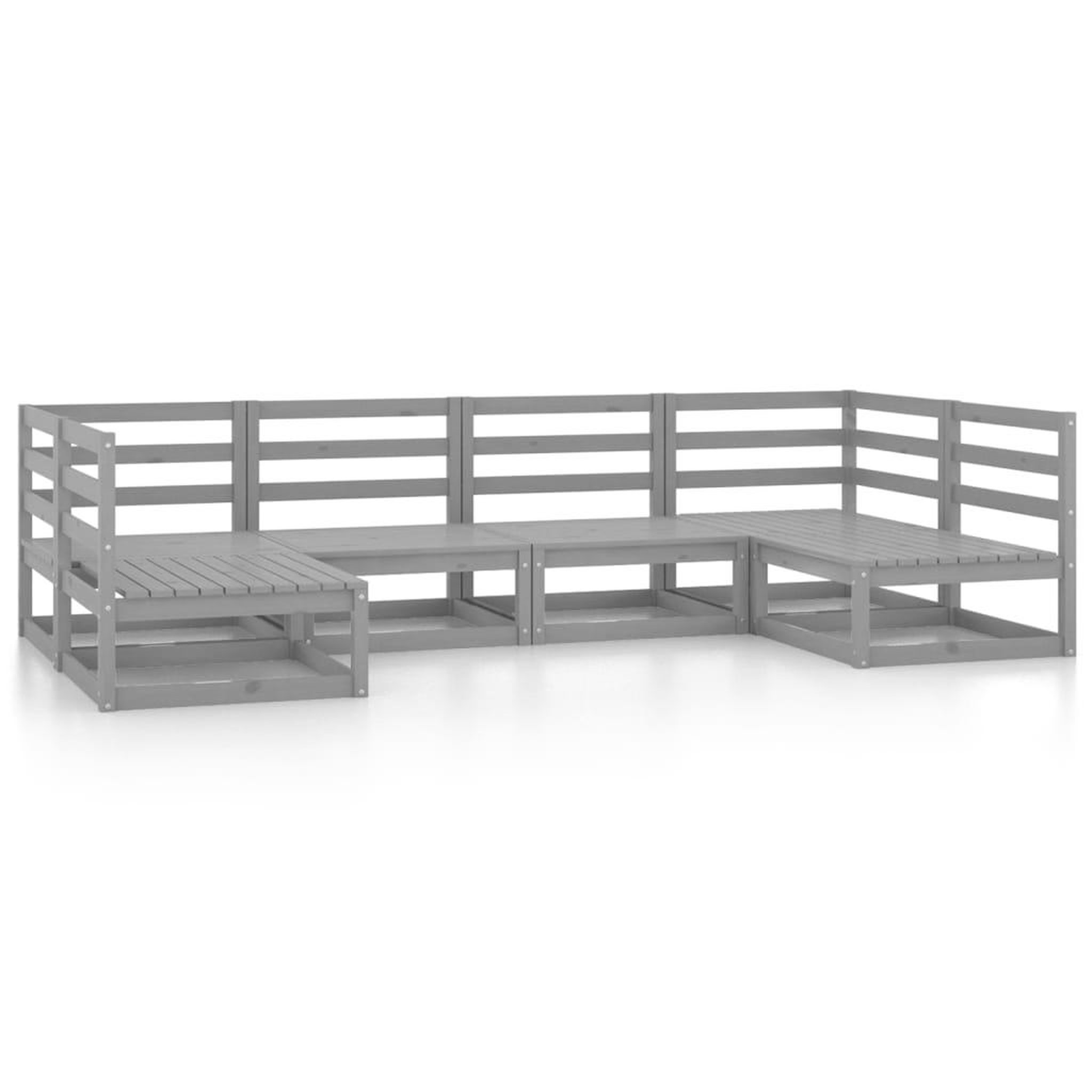 Voir la diapositive 2 : VIDAXL Salon de jardin 6 pcs bois de pin massif