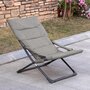 Voir la diapositive 4 : OUTSUNNY Chaise de jardin camping pliable - épais coussin amovible inclus - accoudoirs rembourrés - acier noir tissu gris