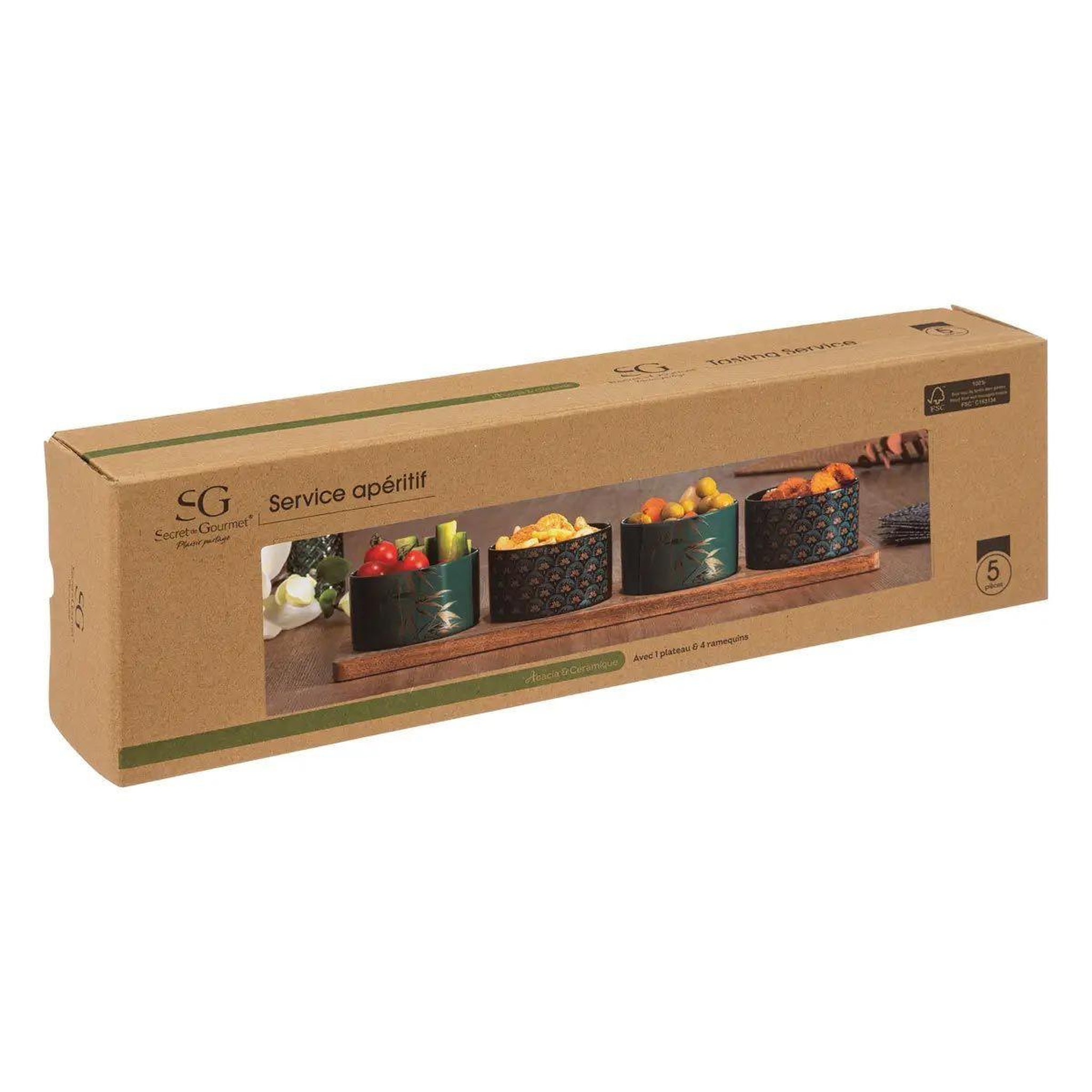Voir la diapositive 3 : SECRET DE GOURMET Service apéritif 5 pièces  jil  10cm multicolore