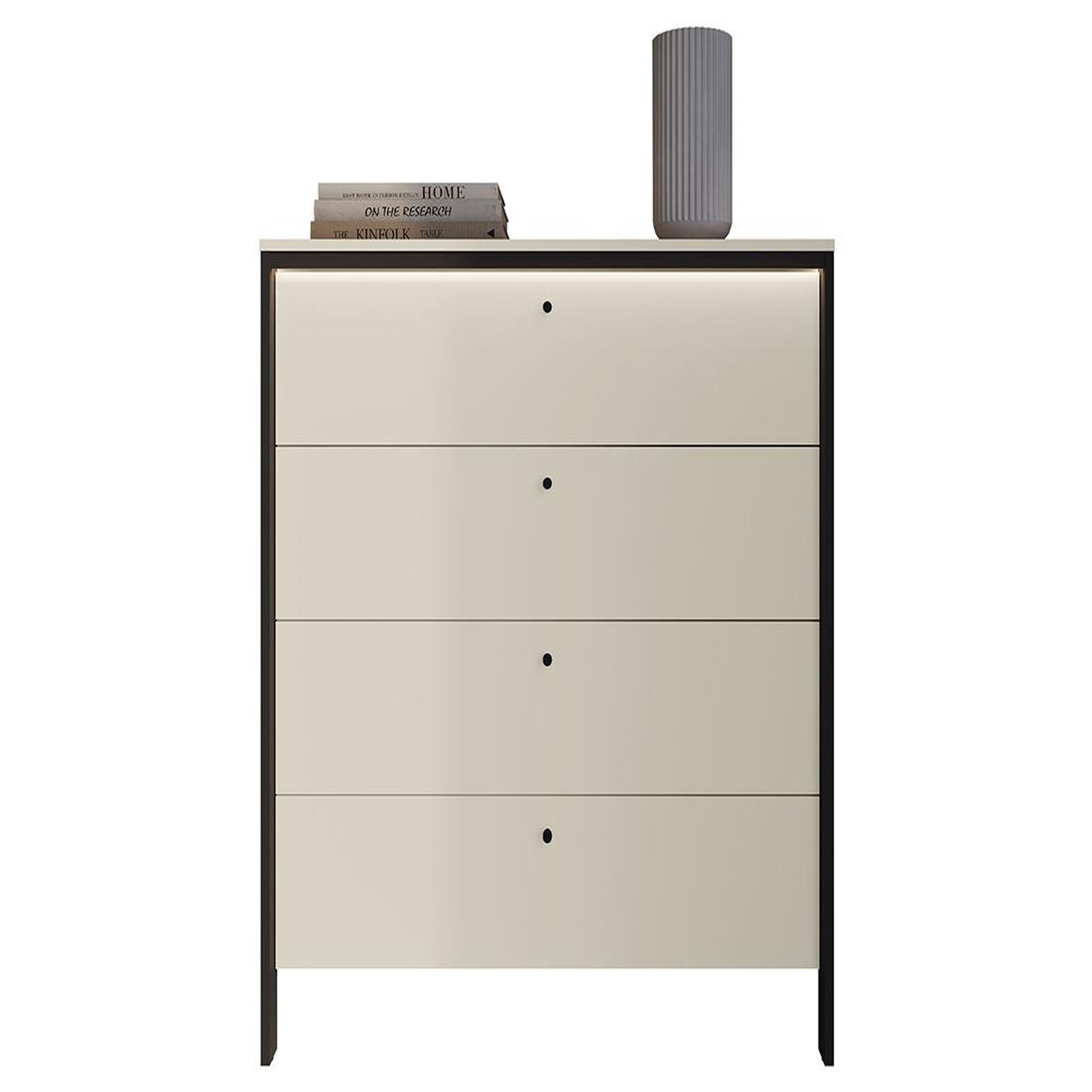 Voir la diapositive 4 : BEST MOBILIER Kimi - commode 4 tiroirs - led inclus