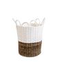 Voir la diapositive 4 : KB8 Lot de 3 Paniers bicolores en jonc et papier tressés - Beige et Blanc