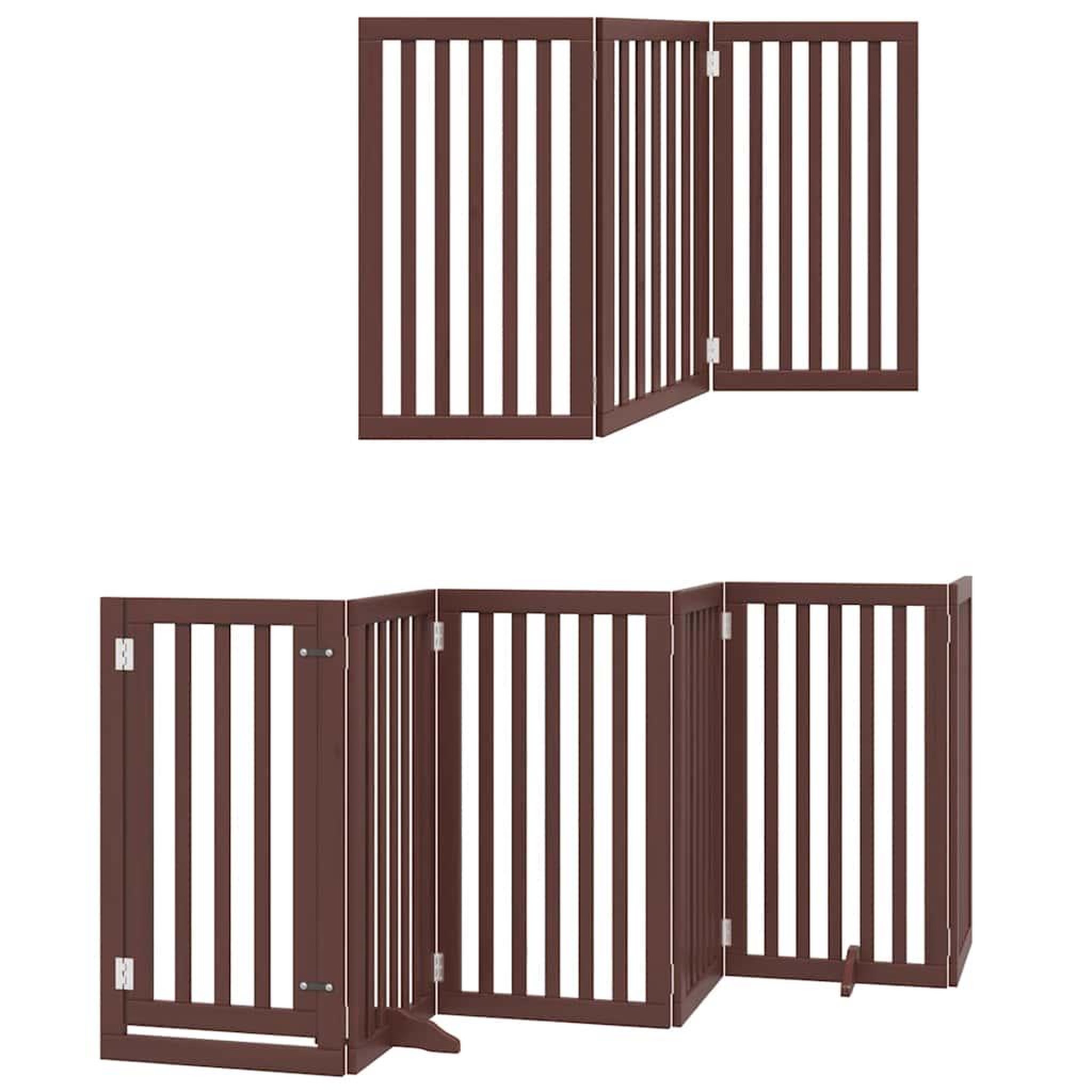 Voir la diapositive 6 : VIDAXL Barriere pour chien porte pliable 15 panneaux bois de peuplier