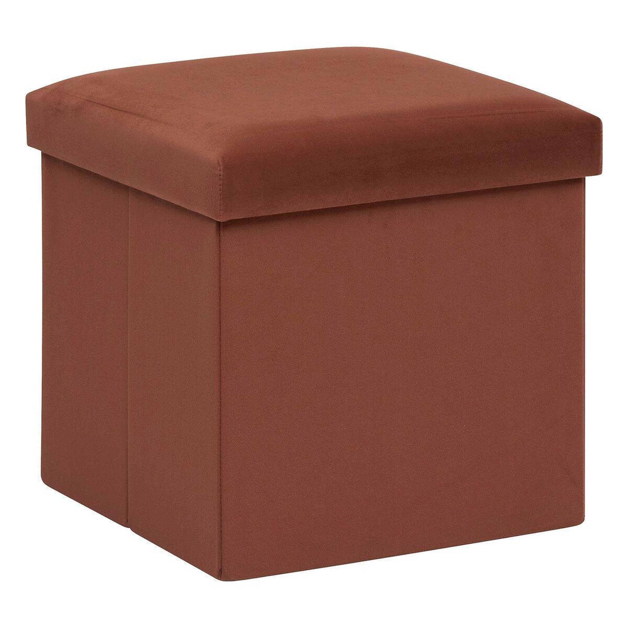 ATMOSPHERA Pouf pliant en velours  trend tess  38cm ambre