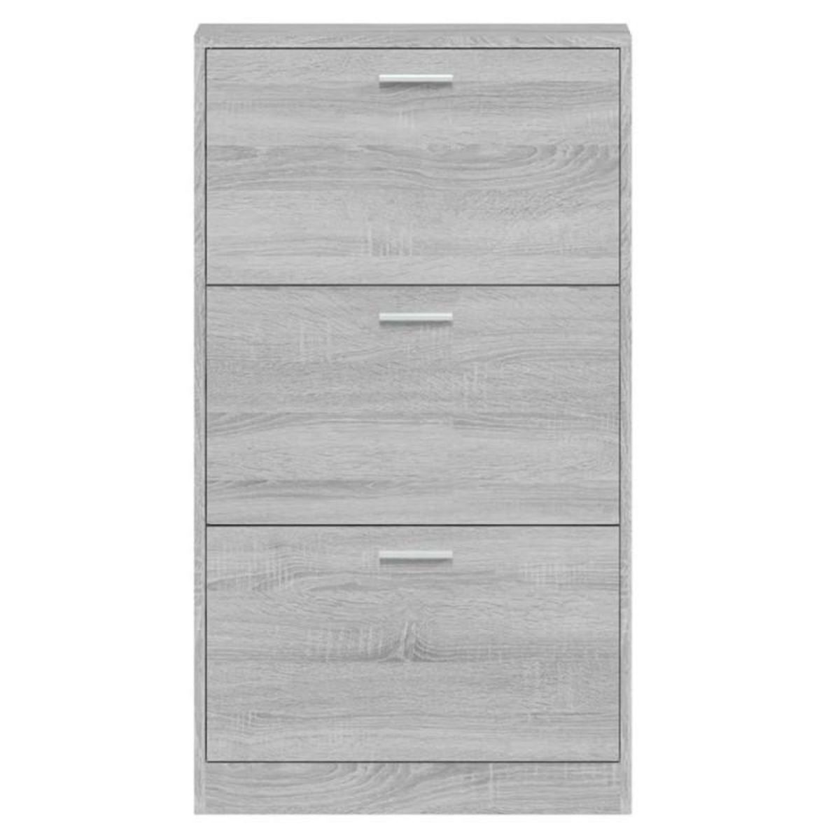 VIDAXL Armoire à chaussures Sonoma gris 59x17x108 cm Bois d ingénierie