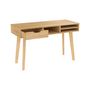 Voir la diapositive 2 : Rendez vous déco Bureau 1 tiroir et 3 niches en bois clair - Moka
