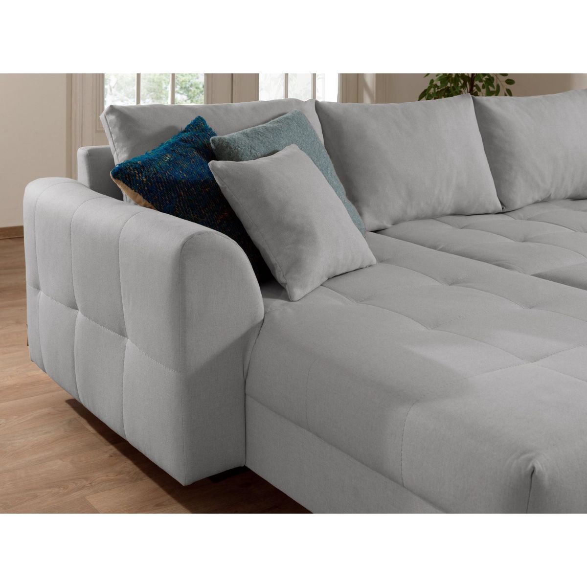 LISA DESIGN Rune - canapé panoramique - avec pouf d'appoint - 7 places - style scandinave - droit