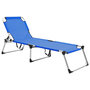 Voir la diapositive 1 : VIDAXL Chaise longue pliable extra haute pour seniors Bleu Aluminium