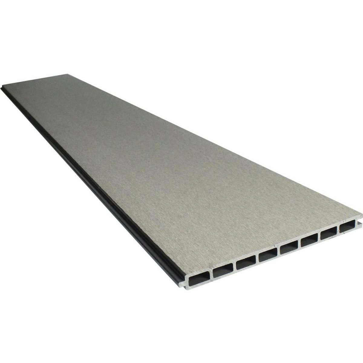 Habitat et Jardin Kit Clôture de 8 x 1.6m composite et aluminium + profilés de finitions - Kit de fixation offert - Gris