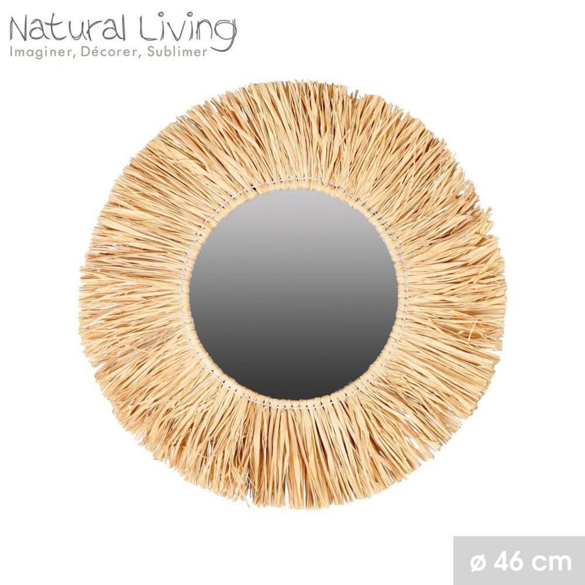 FORNORD Miroir franges raphia D46