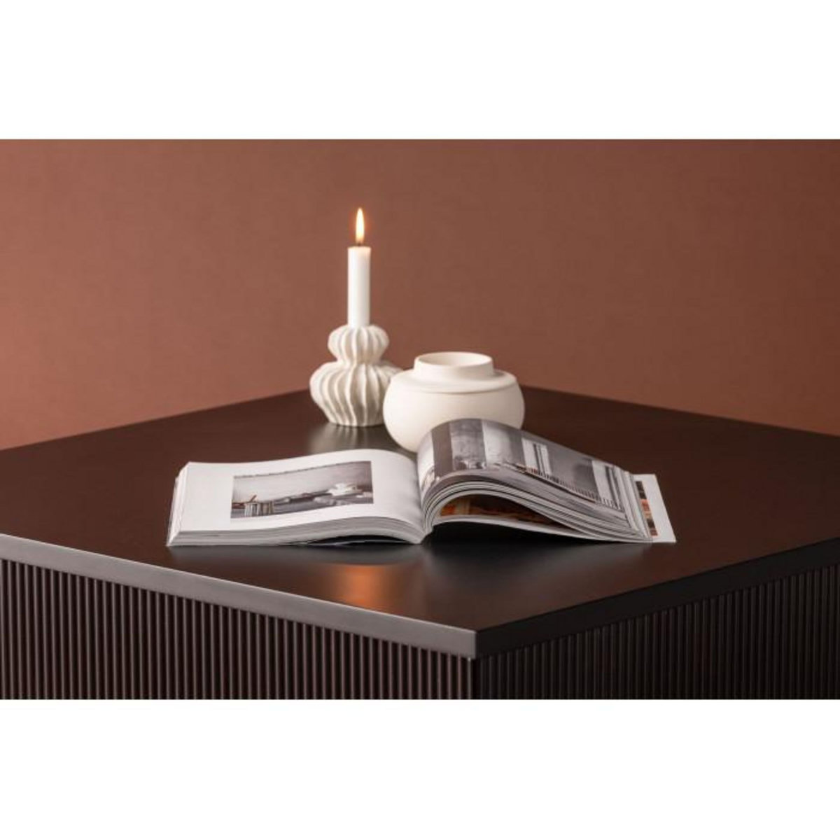 Paris Prix Table Basse Nervurée  Lenox  90cm Noir