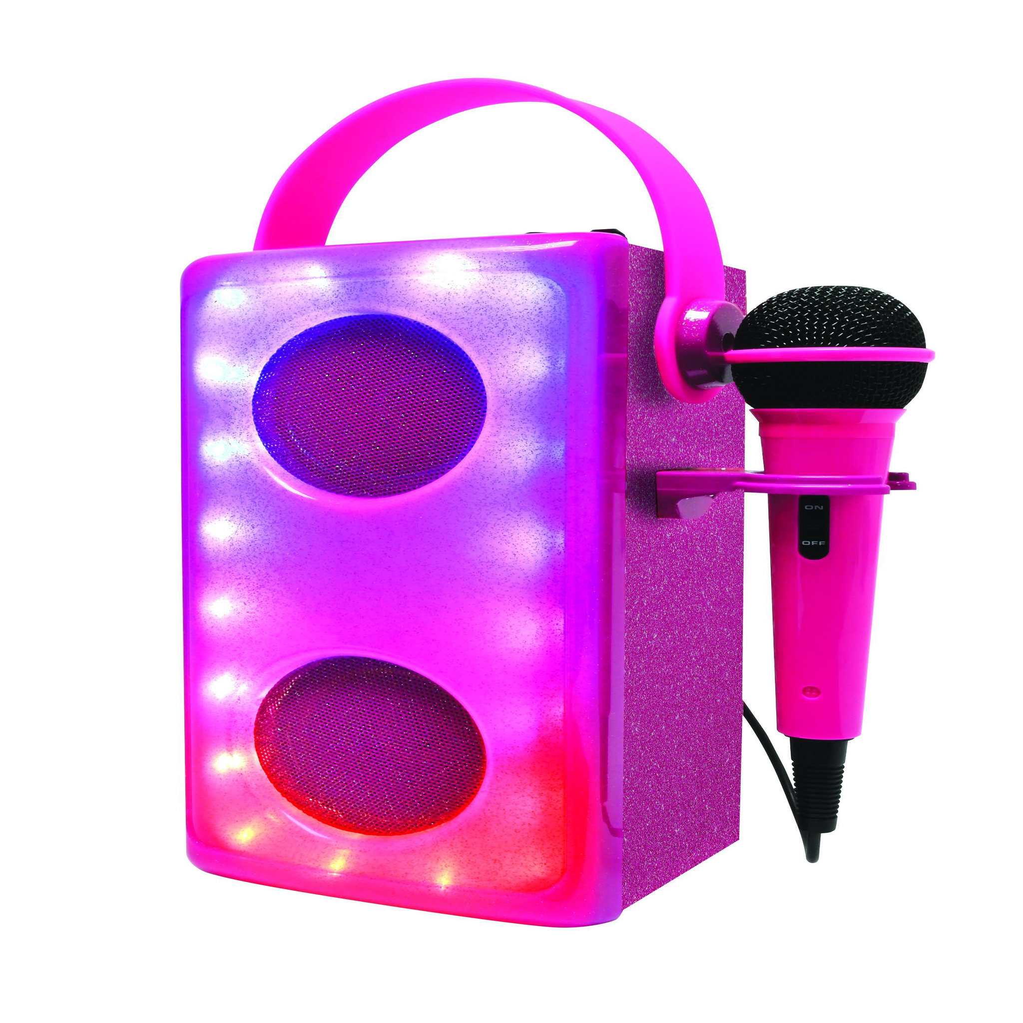 Voir la diapositive 2 : Lexibook Enceinte Bluetooth lumineuse Rose avec micro
