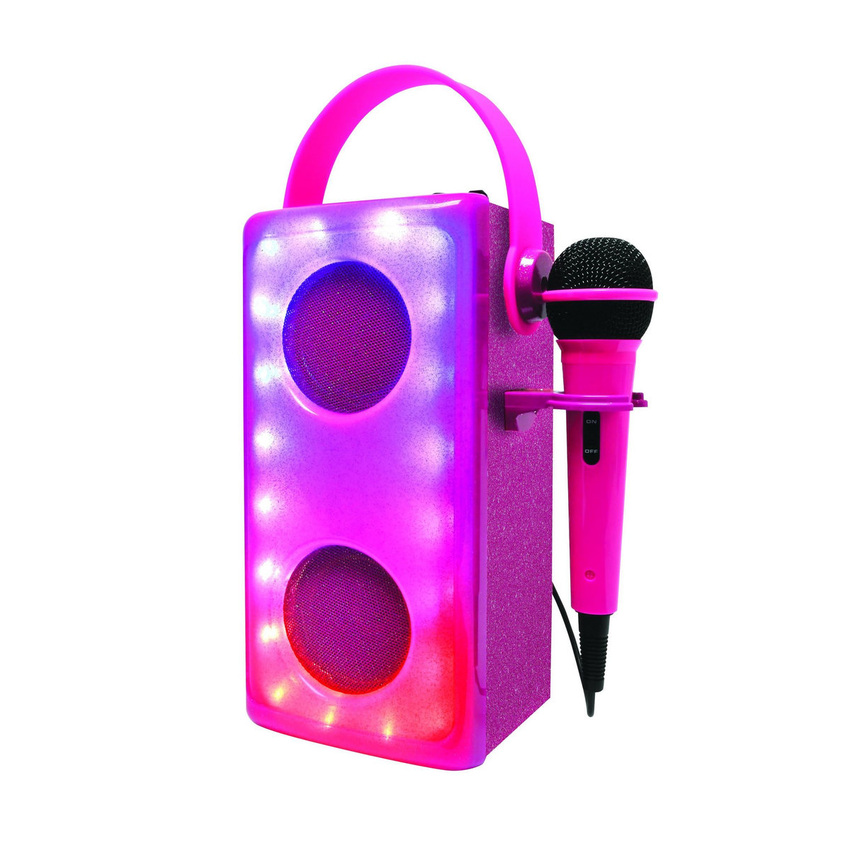 Lexibook Enceinte Bluetooth lumineuse Rose avec micro