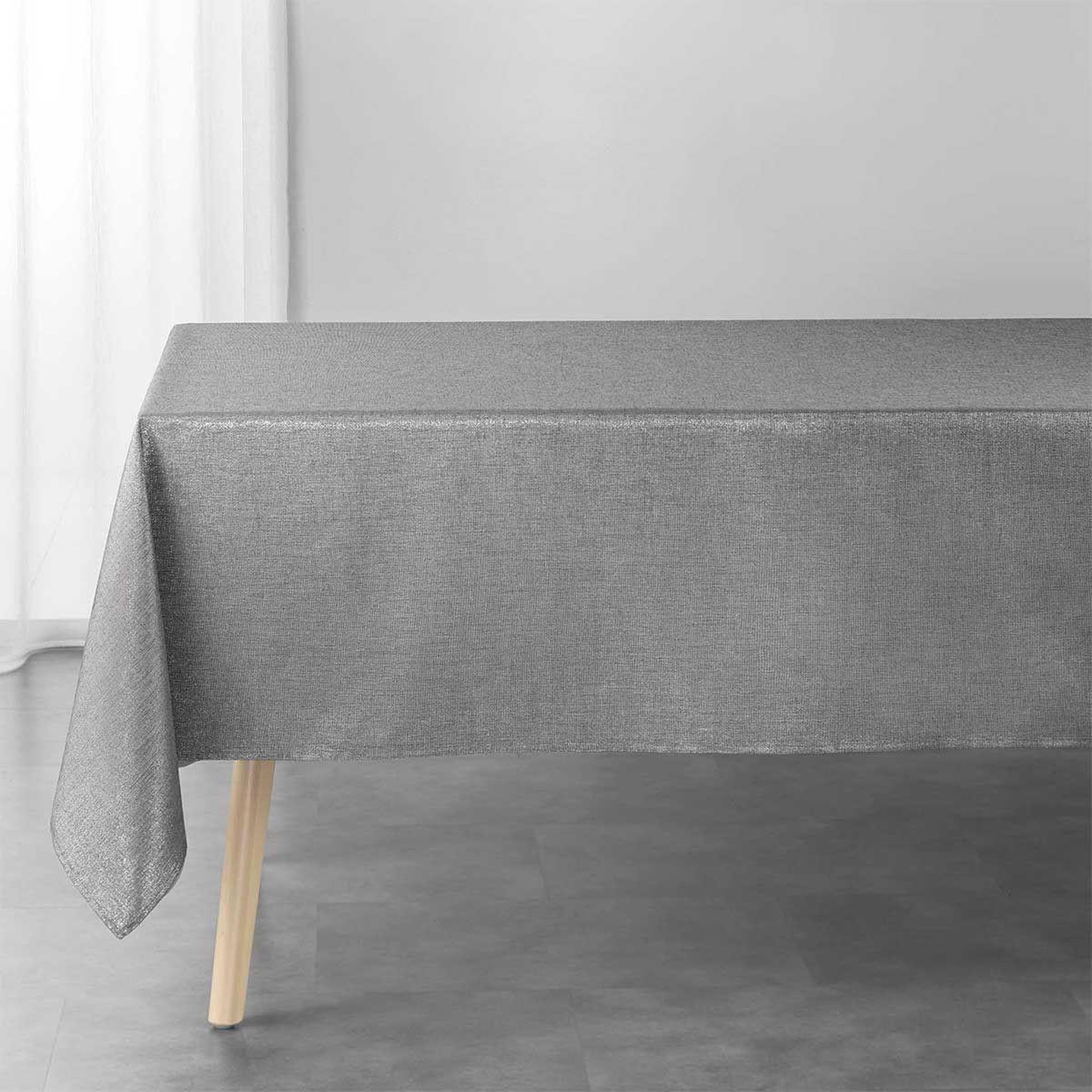 Voir la diapositive 1 : Douceur d'Intérieur Nappe rectangulaire  silvery  140x240cm gris