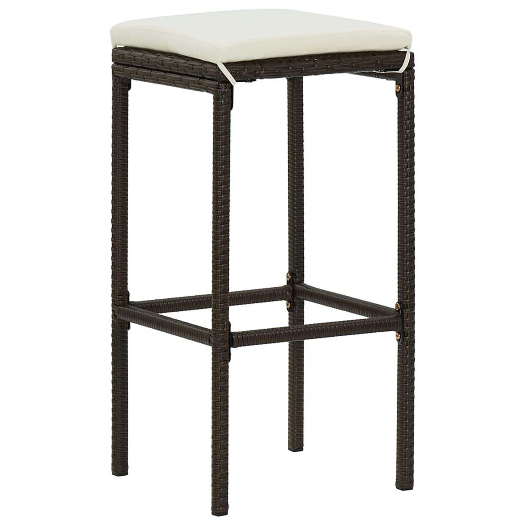 Voir la diapositive 4 : VIDAXL Ensemble de bar de jardin 7 pcs coussins Resine tressee Marron
