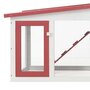 Voir la diapositive 4 : VIDAXL Clapier large d'exterieur Rouge et blanc 204x45x85 cm Bois