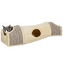 Voir la diapositive 1 : PAWHUT Tunnel pour chat modulable - 3 portes, 2 griffoirs - sisal peluche beige