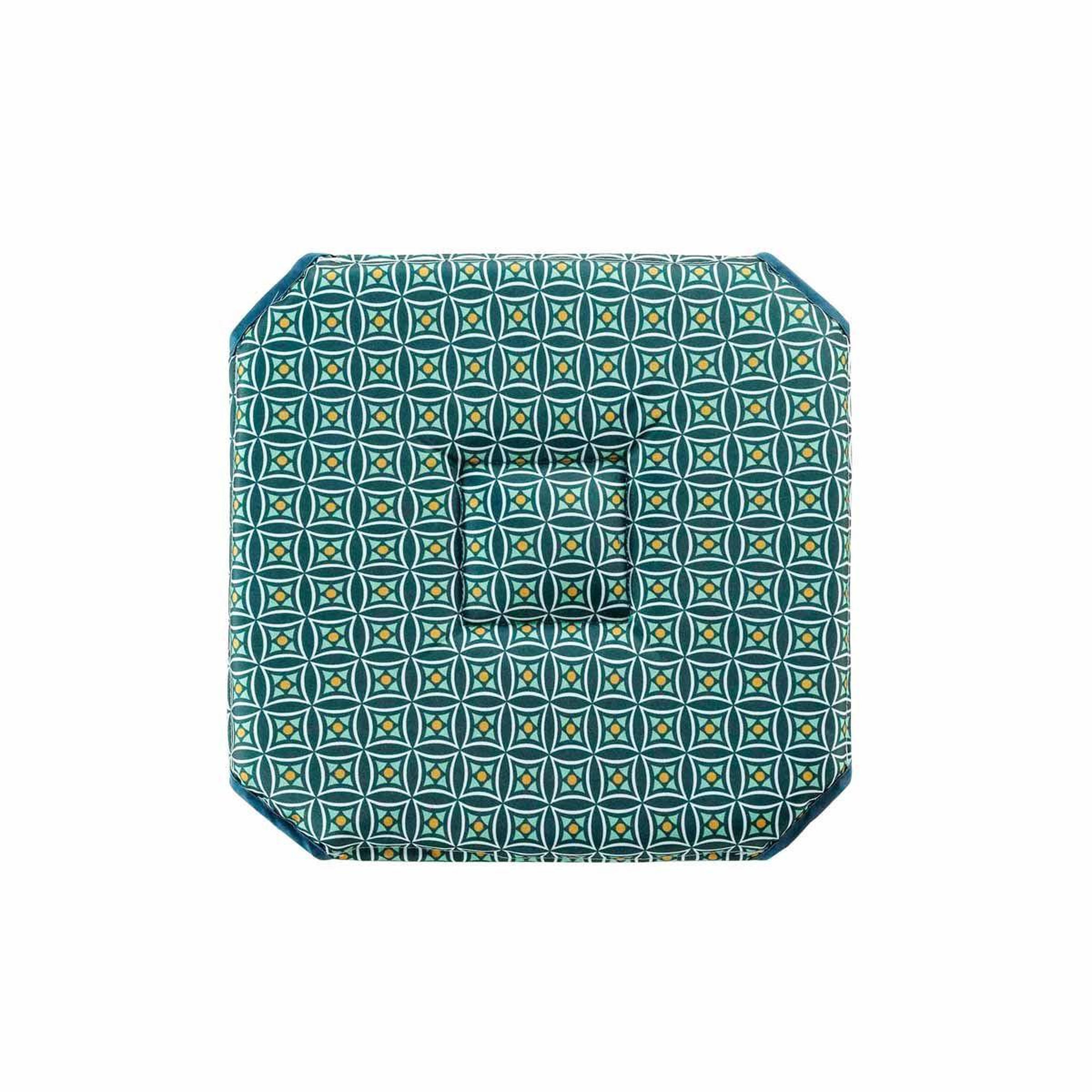 Voir la diapositive 3 : Douceur d'Intérieur Galette de chaise imprimée  havana  36x36cm kaki