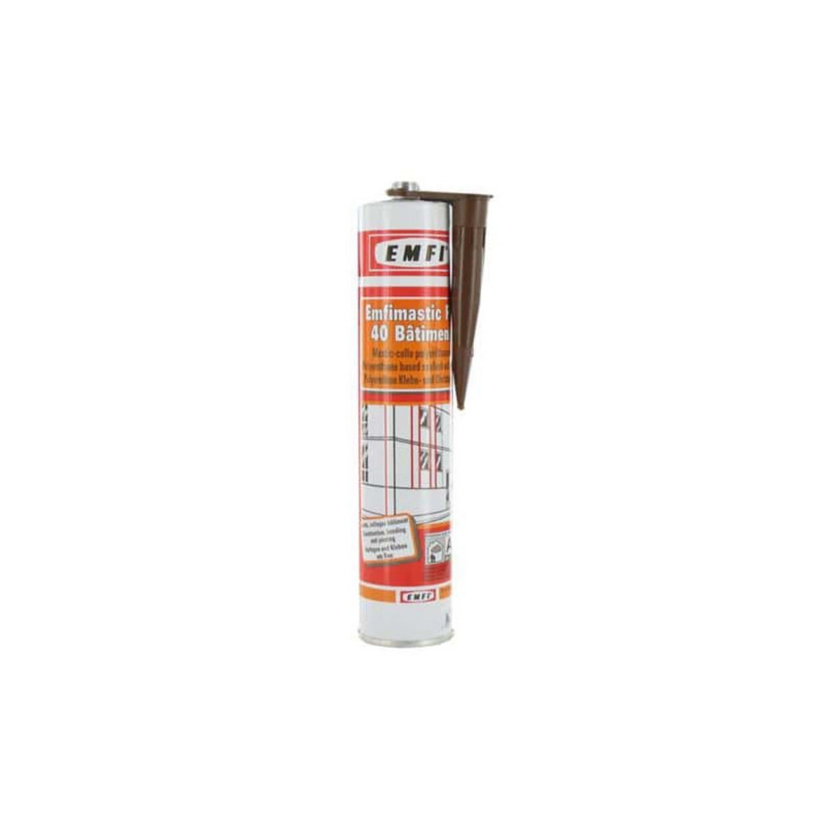 EMFI Mastic polyuréthane brun EMFI PU 40 bâtiment 300ml x 5