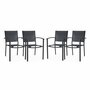 SWEEEK Lot de 4 fauteuils de jardin empilables aluminium et textilène P56xL57xH85cm