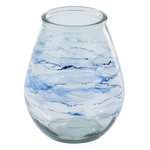 Paris Prix Photophore Design en Verre  Vague  35cm Bleu