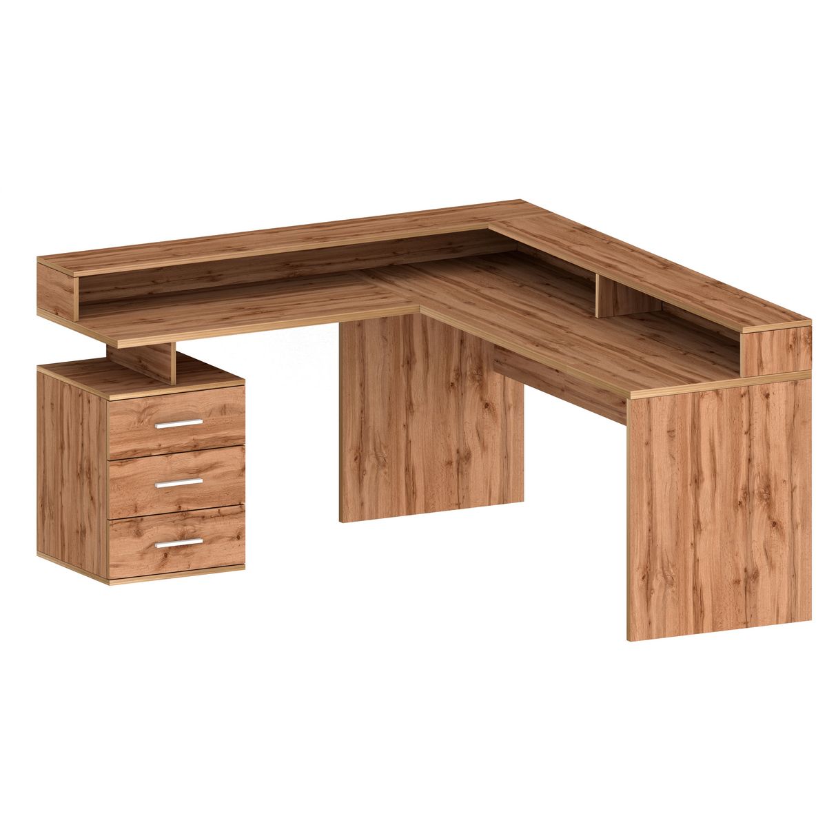 Bureau d'angle avec rehaussement 3 tiroirs L180 cm VASTO