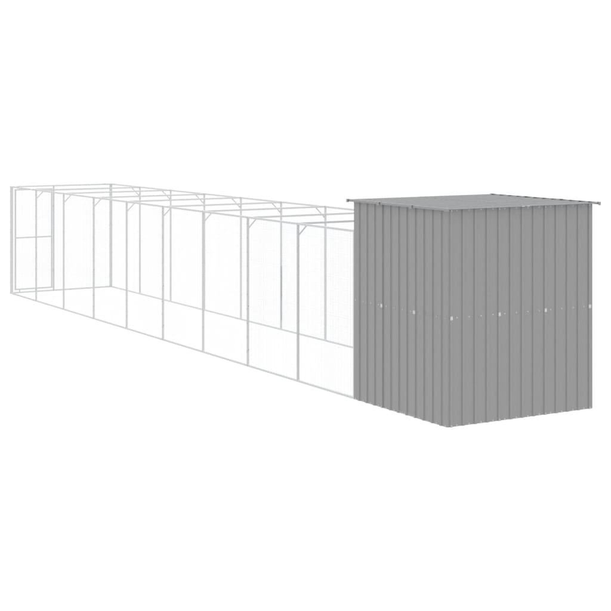 Voir la diapositive 5 : VIDAXL Niche pour chien avec cour gris clair 165x1067x181 cm