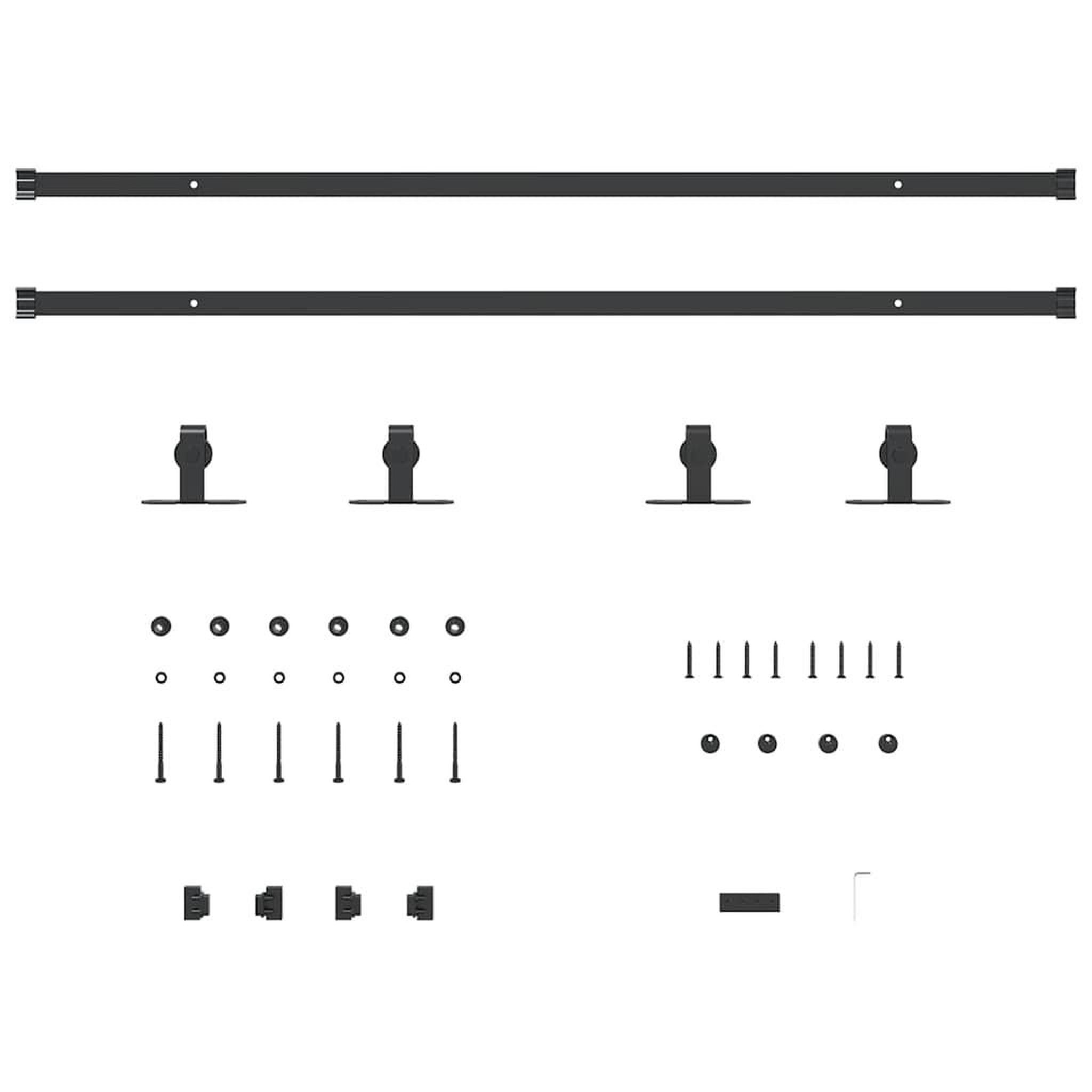 Voir la diapositive 4 : VIDAXL Kit de porte d'armoire coulissante 213 cm acier au carbone