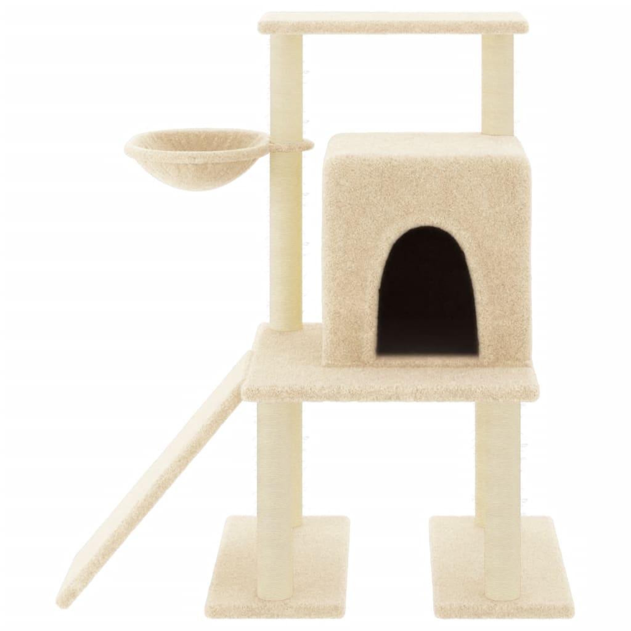 Voir la diapositive 3 : VIDAXL Arbre a chat avec griffoirs en sisal Creme 96,5 cm
