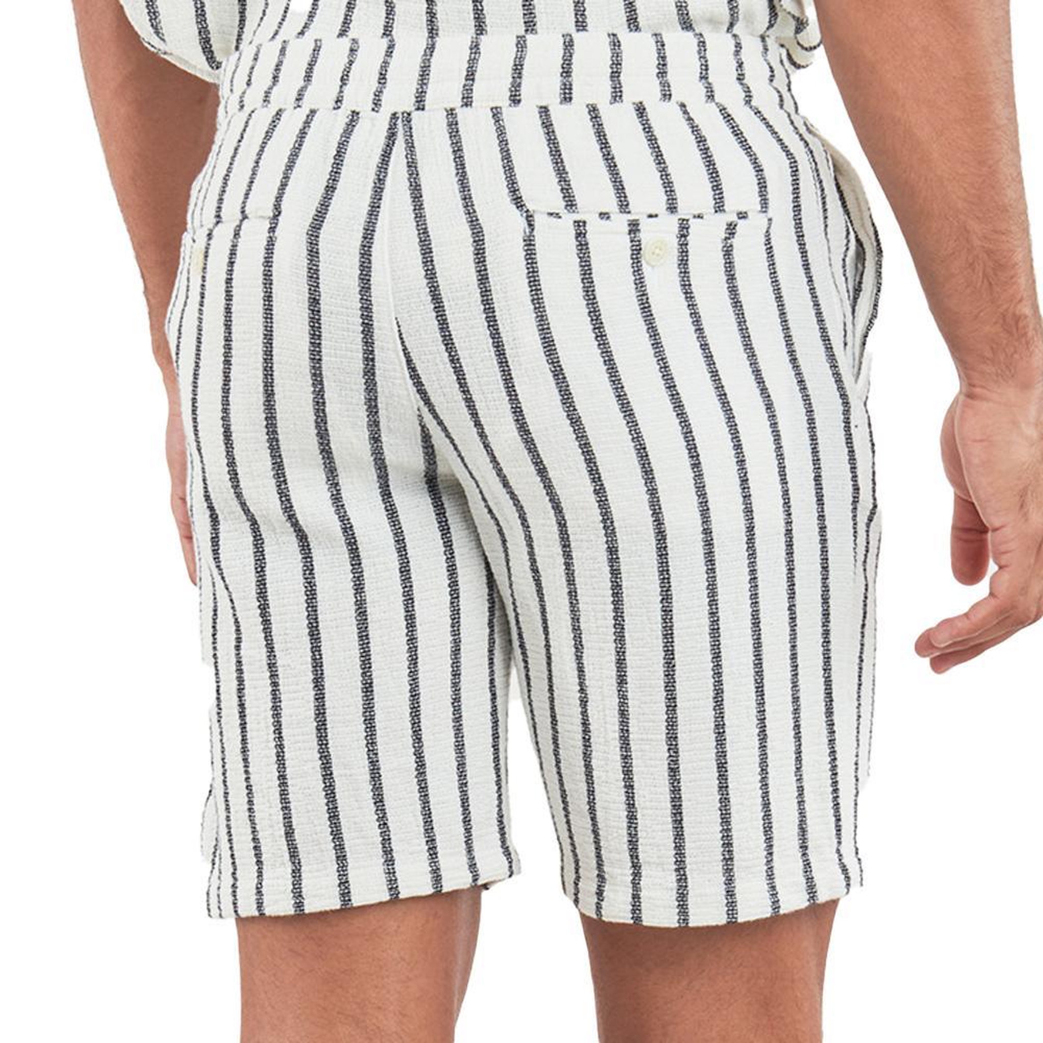 Voir la diapositive 2 : Selected Short Blanc/Marine Rayure Homme Selected Slhregsal