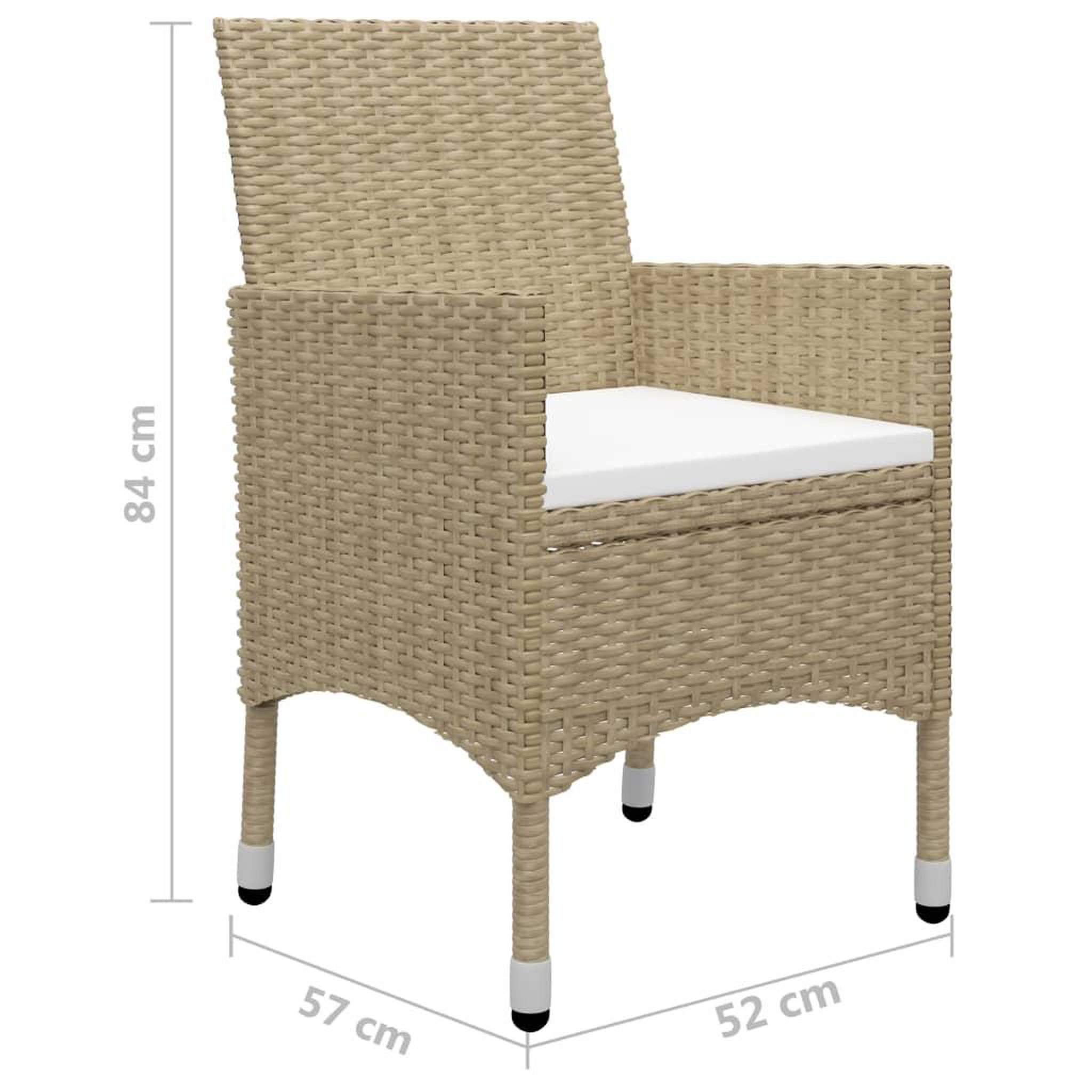 Voir la diapositive 6 : VIDAXL Ensemble a manger de jardin 5 pcs Beige