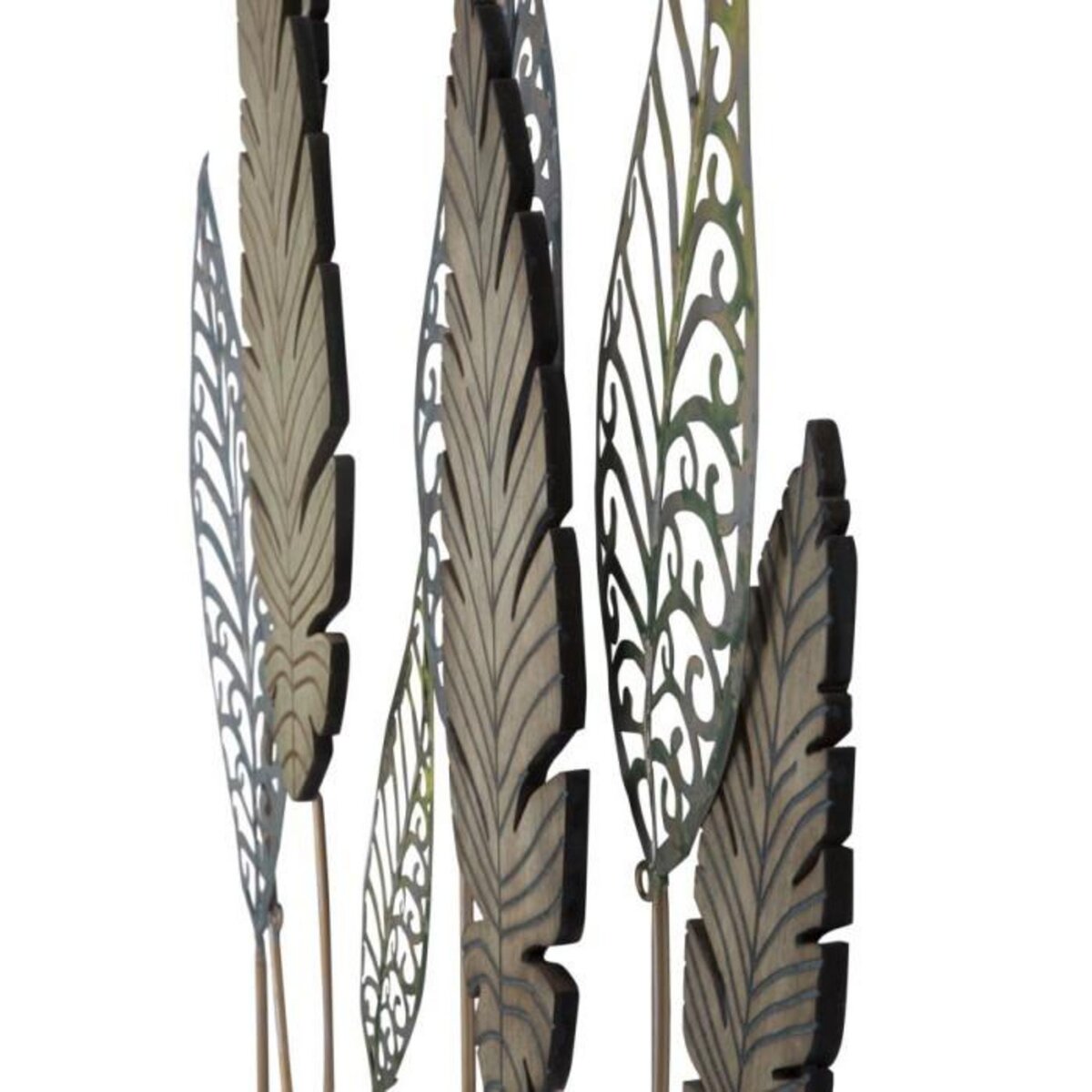 Paris Prix Déco Murale en Métal  Foglie  87cm Argent & Or