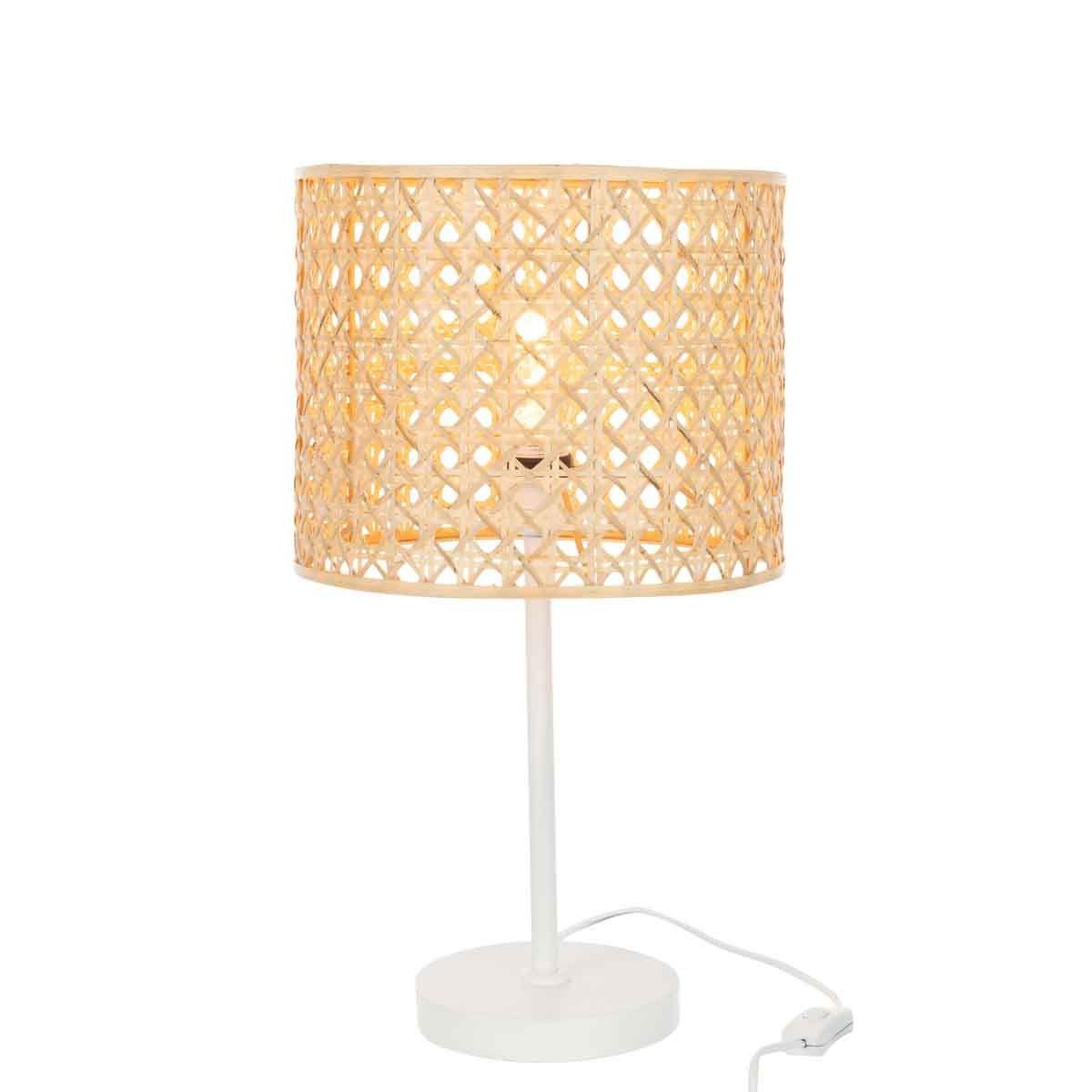 Voir la diapositive 2 : J-LINE Lampe à poser design  roma  51cm naturel & blanc