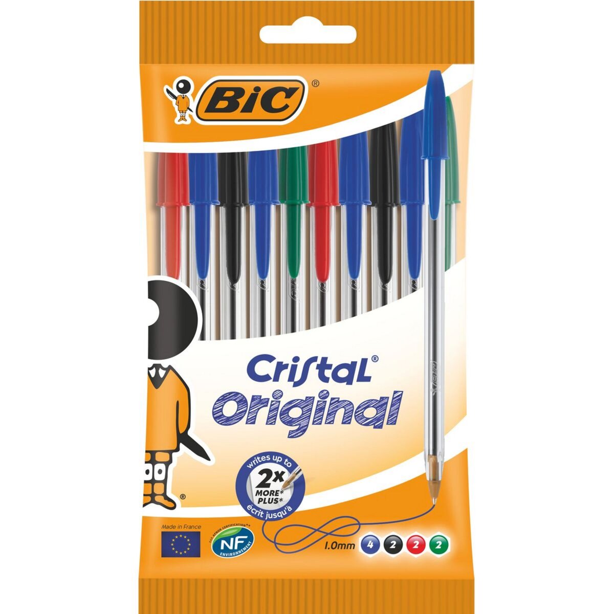 BIC® Recharge d'encre pour stylo à bille, pointe moyenne de 0,4 mm, encre  bleue - lot de 5 - Stylos-rollers