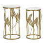 Voir la diapositive 1 : Paris Prix Lot de 2 Tables d'Appoint Effet Marbre  Leaf  65cm Or