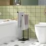 Voir la diapositive 2 : HOMCOM Porte-serviettes sur pied 2 niveaux dim. 35,5L x 20l x 78H cm métal noir