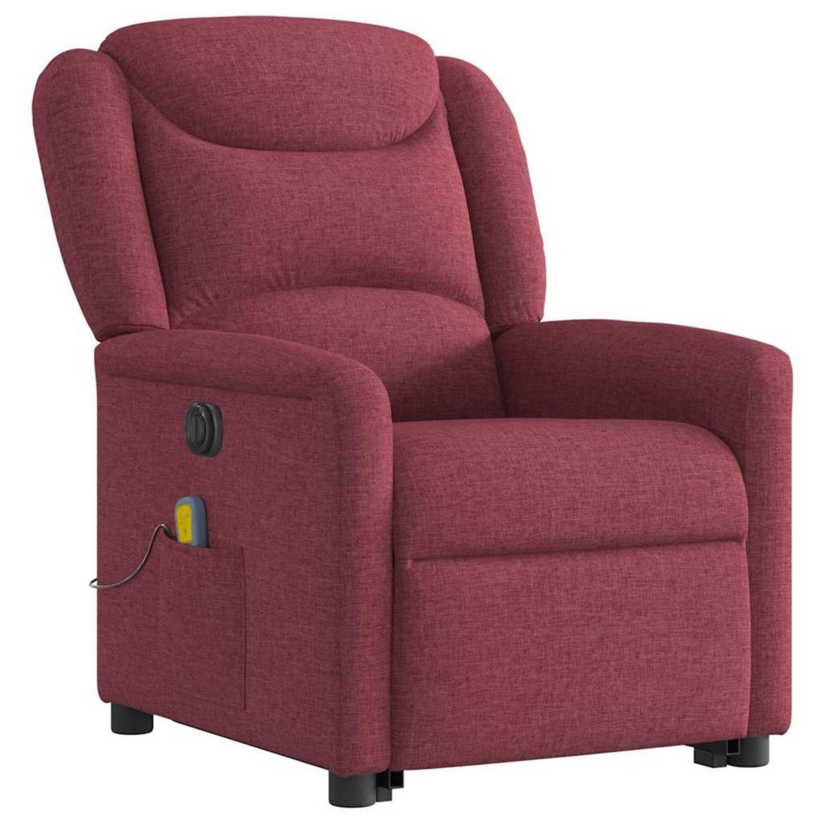 VIDAXL Fauteuil inclinable de massage electrique Rouge bordeaux Tissu