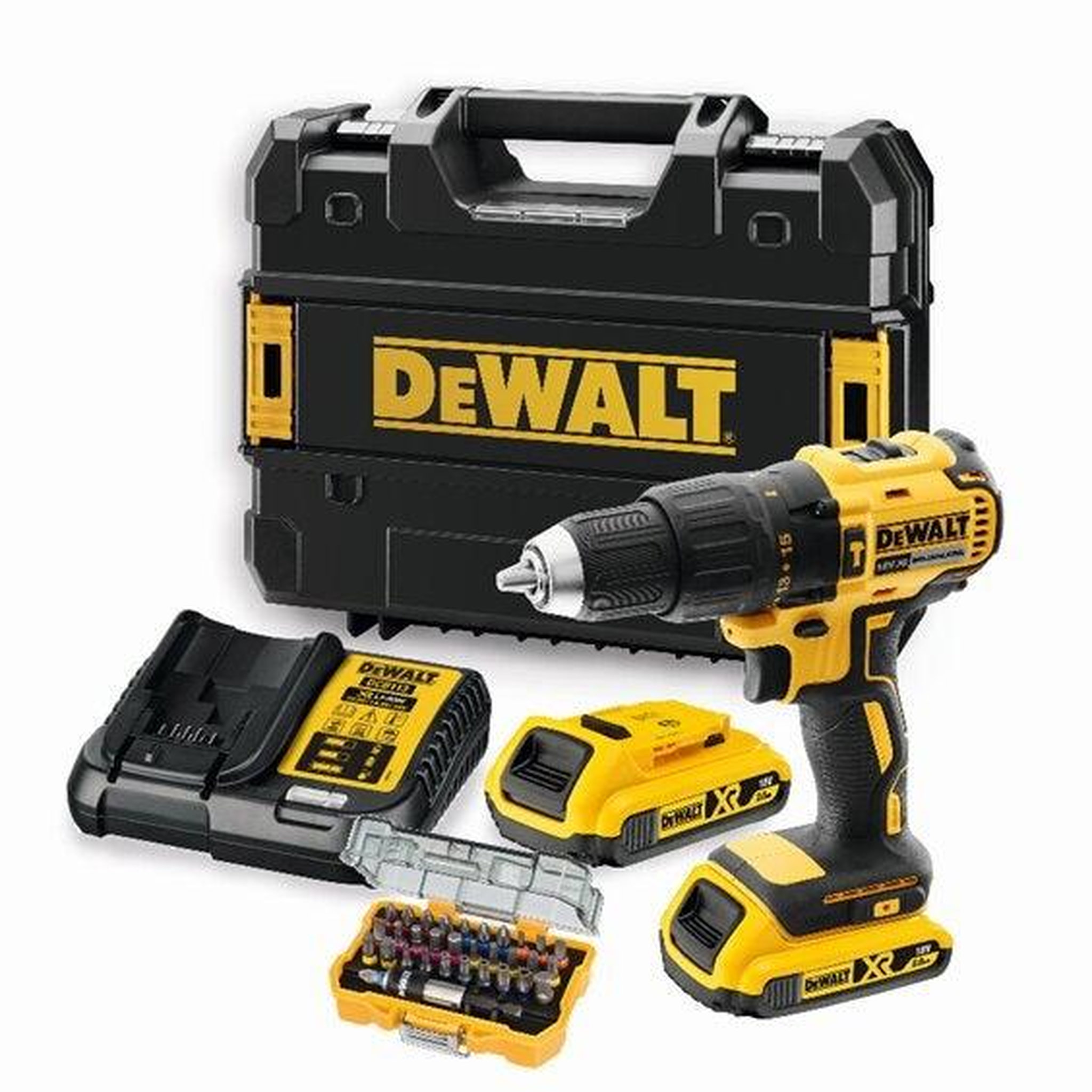 Dewalt Perceuse à percussion 18 v dewalt dcd778d2ta-fr, 65 nm + 2 batteries 2ah