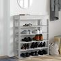 Voir la diapositive 3 : VIDAXL Etagere a chaussures sonoma gris 80x30x98 cm bois d'ingenierie