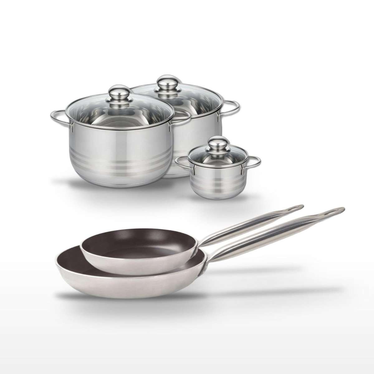 ELO Lot Poêles 24/28 cm & Faitouts 12/20/24 cm Elo Bistro Line