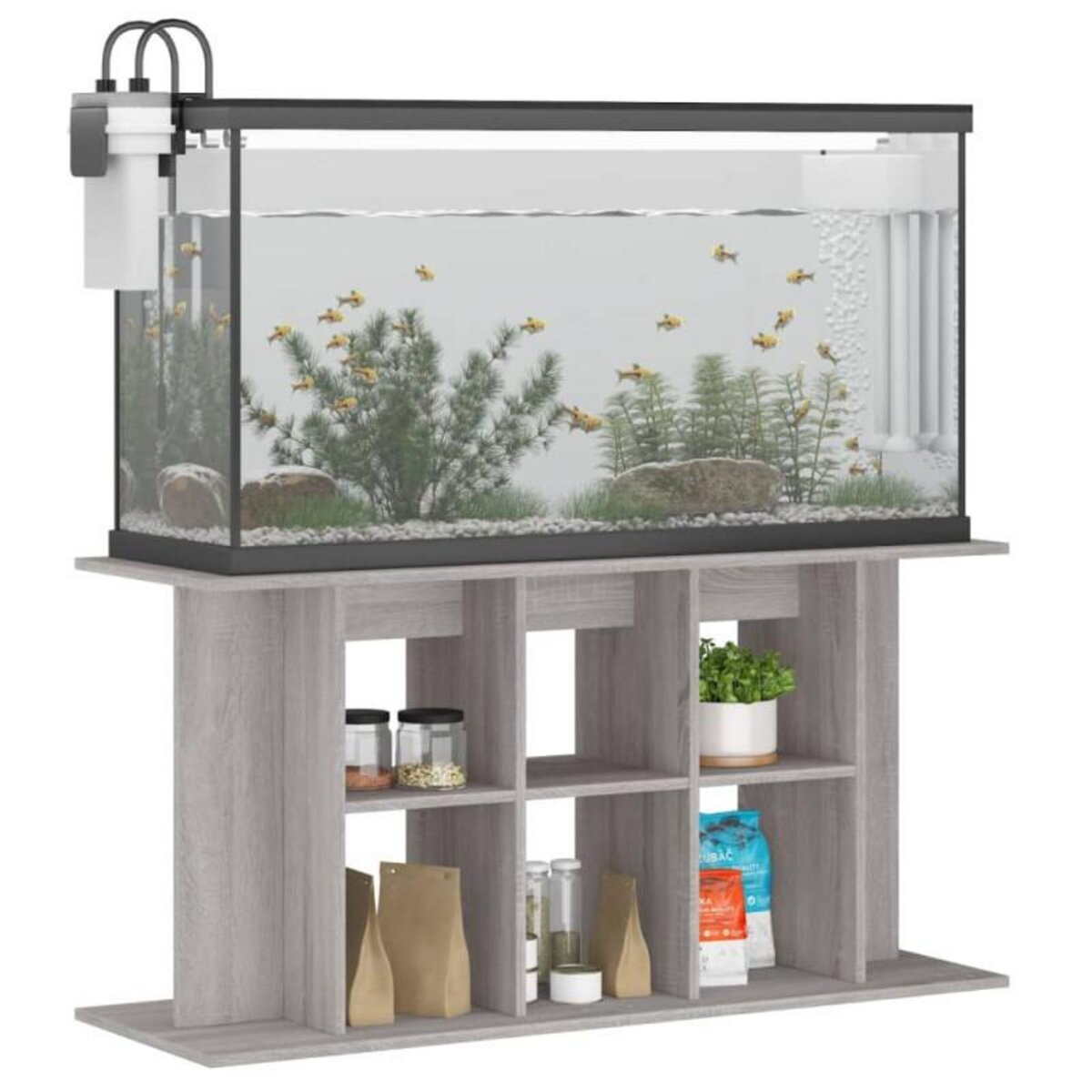 VIDAXL Support pour aquarium sonoma gris 120x40x60cm bois d ingénierie
