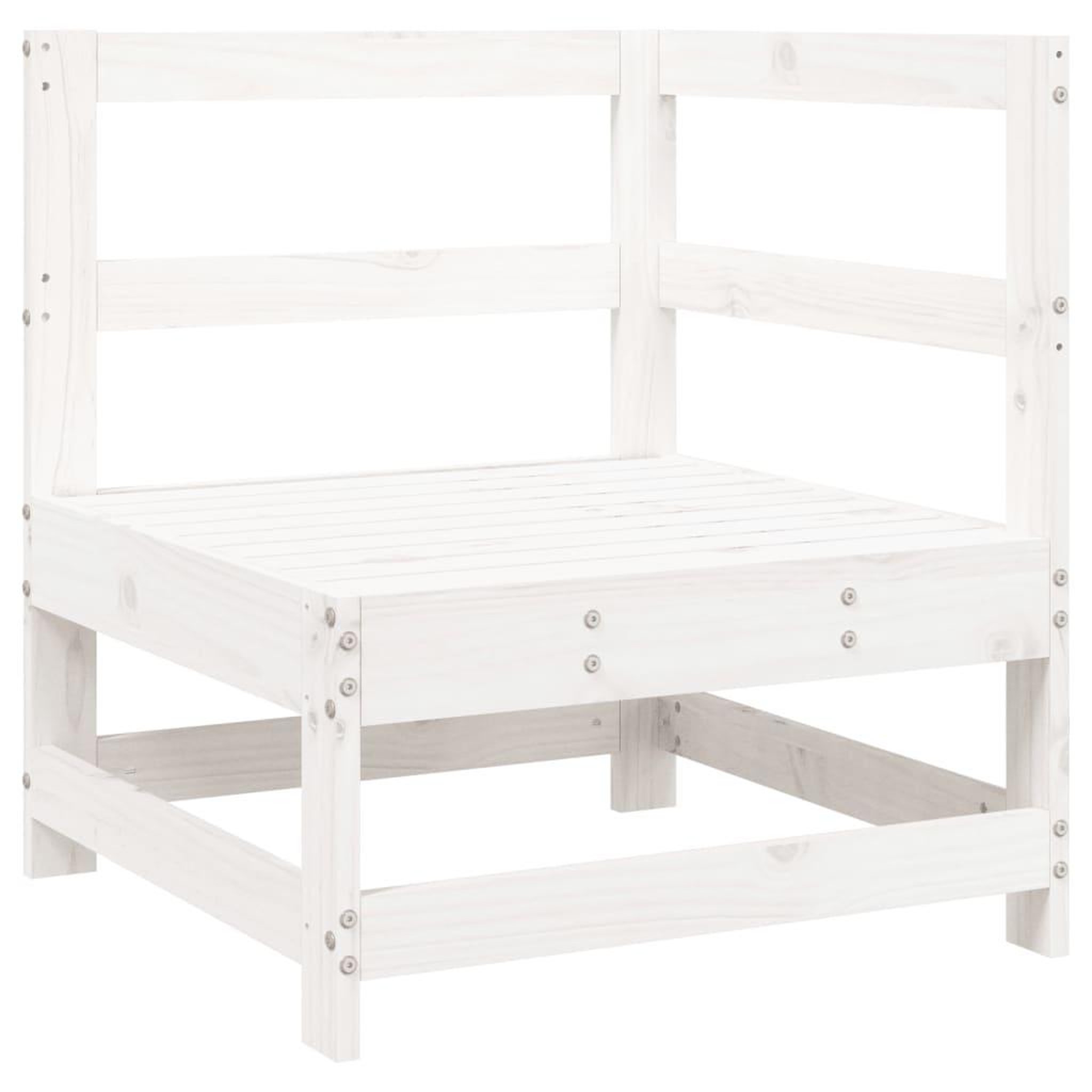 Voir la diapositive 5 : VIDAXL Salon de jardin 7 pcs blanc bois de pin massif