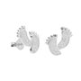 Voir la diapositive 1 : L'ATELIER D'AZUR Boucles d'Oreilles Argent 925/000 Rhodié - Motif Pieds Pavés de Zirconiums